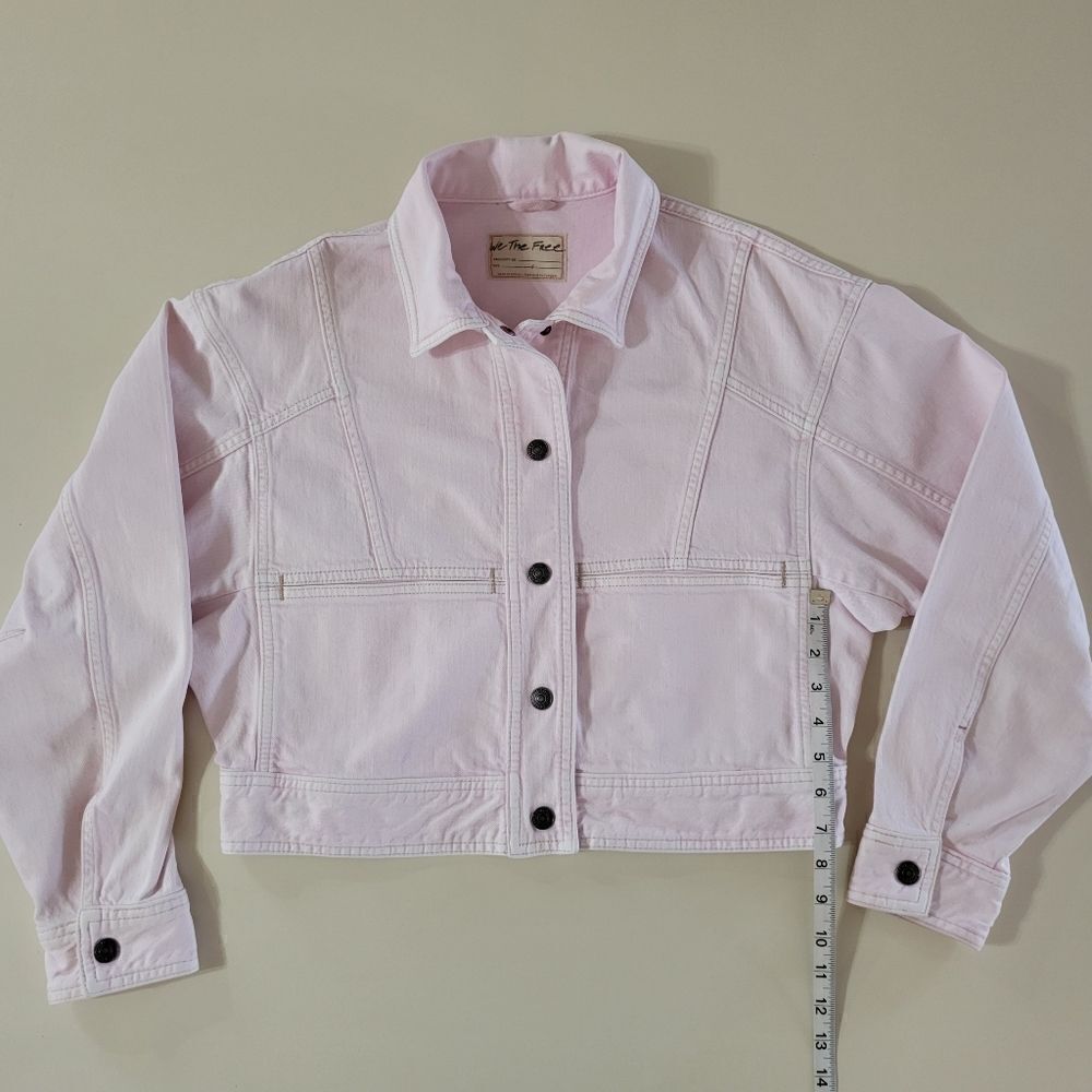 Free People Star Crossed Sorbet Denim Cropped Jacket - Picture 9 of 16